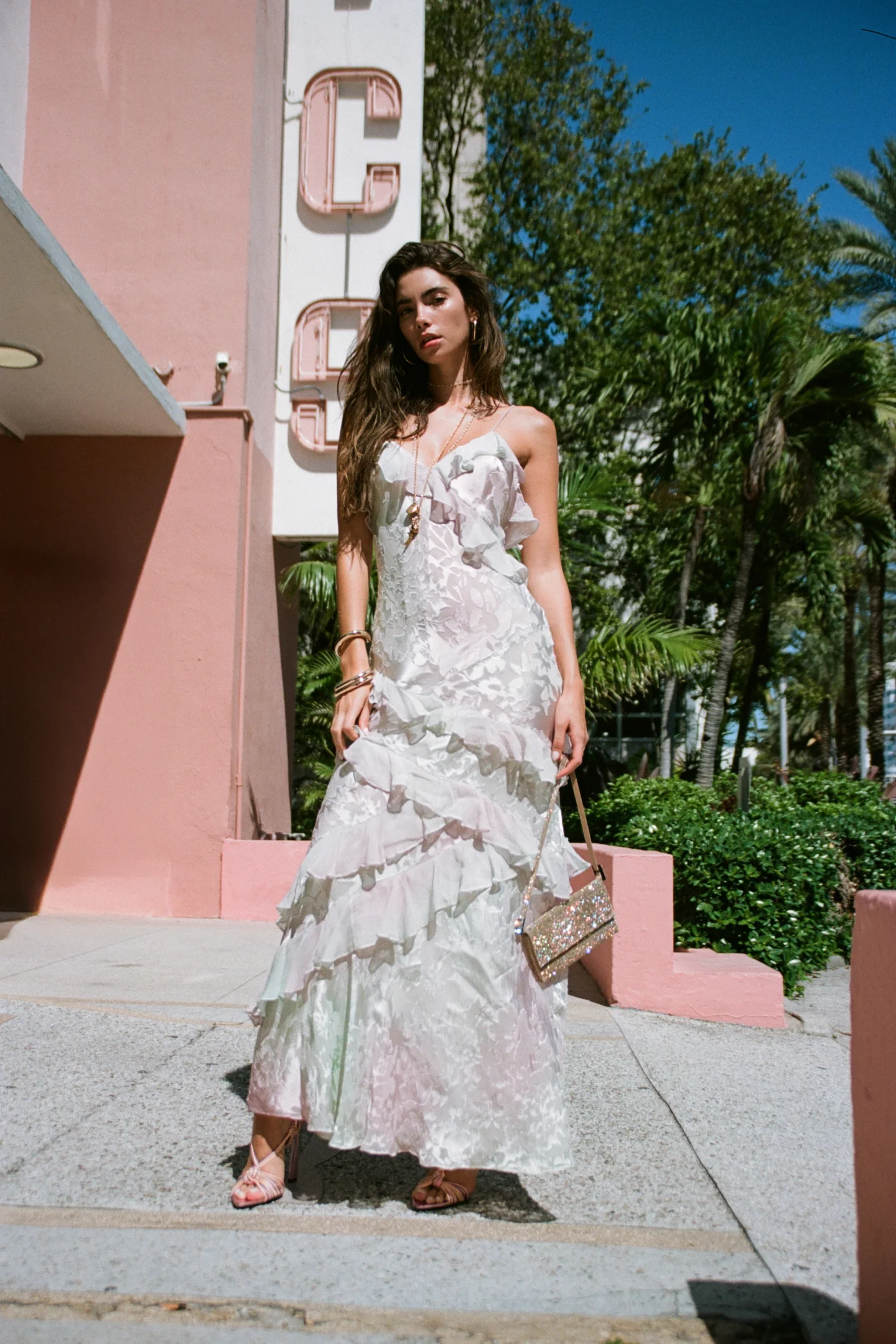 Rialto Pastel Ruffle Maxi Dress - LILAC SPRING - Mymoui