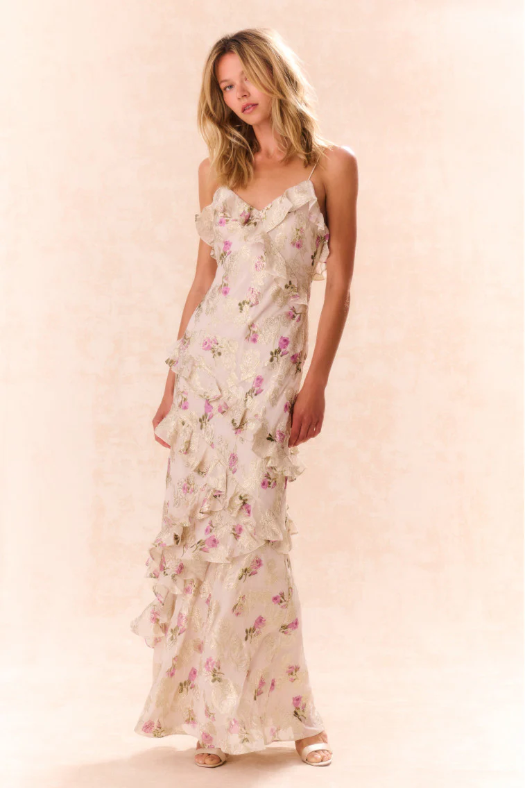 Rialto Floral Silk Maxi Dress - Mymoui