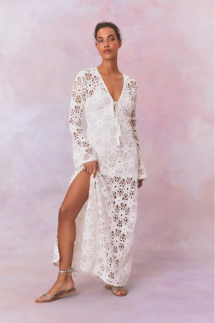 Lorne Cotton Crochet Maxi Dress - Mymoui