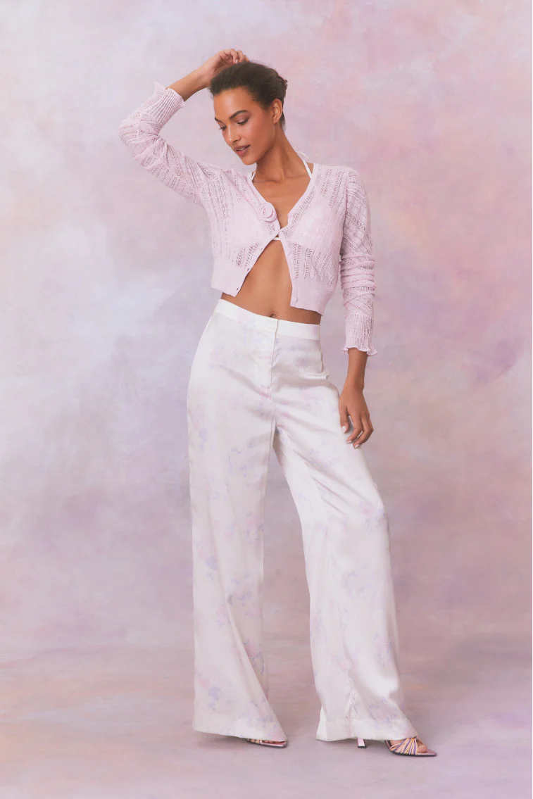 Daniya Wide Leg Printed Silk Pants - Mymoui