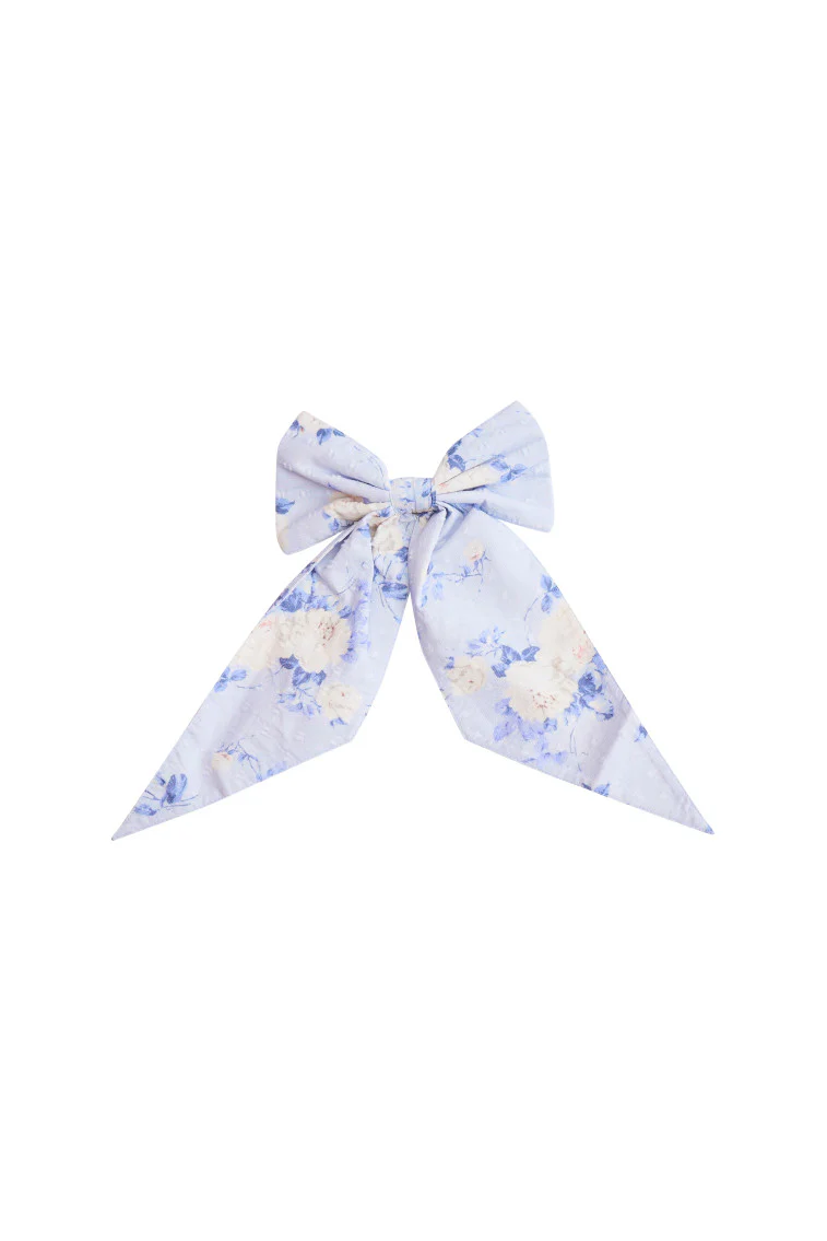 Patchouli Fragrance Print Bow Clip- WHISPER BLUE - Mymoui